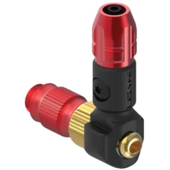 Lezyne ABS-1 Pro HP Chuck Gevlochten Pompkop Voor Met Nylon Versterkte Leidingen - Rood