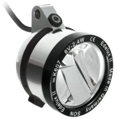 Edelux II Hangende LED Koplamp Voor Naafdynamo's Zilver Gepolijst