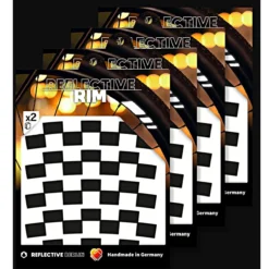 Set Van 4 Reflecterende Rim Checkers - Zwart