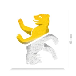 Reflecterende DECAL - Berlijn Beer - Wit/Goud